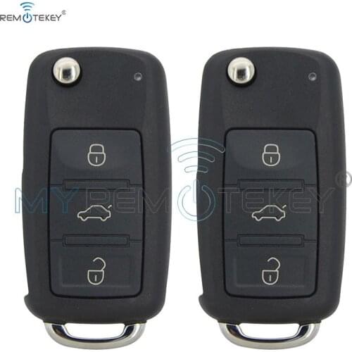 Remotekey 2pcs 300 959 753AA flip remote key shell 3 button for VW Touareg 2004 2005 2006 2007 2008 2009 2010 2011