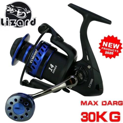 Yumoshi 2000-7000 Spinning Fishing Reel sea 14 Bearing Balls 30KG Max Drag Dual model All metal spinning fishing reel