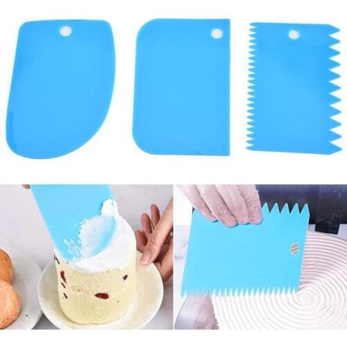 3Pcs/lot Dough Cream Scraper Irregular Teeth Edge DIY Scraper Cake Cutter Slicer Spatula Decorating Fondant Pastry Smoother Tool