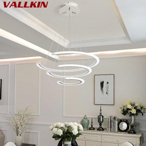 Modern Minimalist Lights Circular Living Lamp Postmodern LED Chandeliers Personality Bedroom Lamp Creative Nordic Hanging Lamps