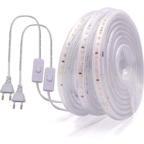 220V LED Strip High Brighter 120leds/m Flexible 2835 LED Light IP67 Waterproof Natural white 4000K White 6000K LED Strip Light