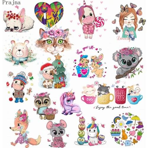 Prajna Cartoon Small Animal Iron On Transfers Patch For Clothing Heat Vinyl Transfer Thermal Iron On Transfer On Clothes Sticker