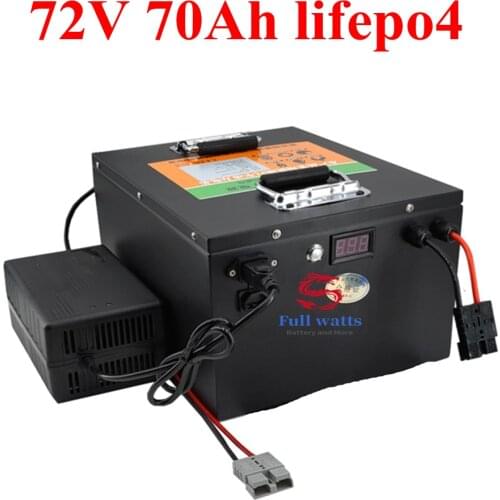Waterproof 72V 70Ah lifepo4 battery High Power Lithium BMS for 7000w 5000w bicycle bike scooter Motorcycle + 10A charger