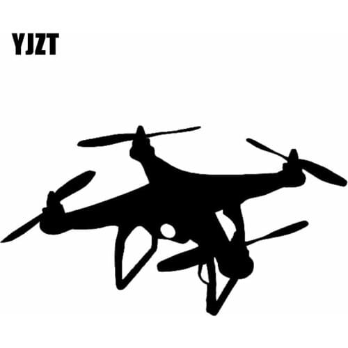 YJZT 14.3CM*7.8CM Car Sticker Vinyl Decal Pilot UAV Quadcopter Black/Silver C3-0170