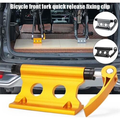 Bicycle Front Fork Clamp Aluminum Alloy Bike Rack Frame Fixing Clip Used On Small Trucks Cars Convenient