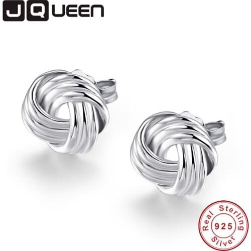 925 Sterling Silver Fine Jewelry New Design Twisted Silk Silver Earrings Fashion Jewelry Womens Accessories Ear Studs Set