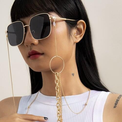 2021 Womens Jewelry Fashion Round Bead Metal Chain Geometric Accessories Personalized Ring Tassel Alloy Eye Chain Party Gift