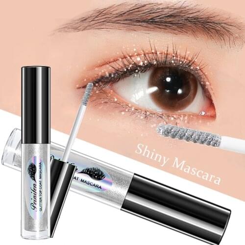 1pcs Diamond Shiny Mascara for Eyelashes Waterproof Long Lasting Curling Thick Charm Glitter Mascara Quick Dry Makeup Cosmetics