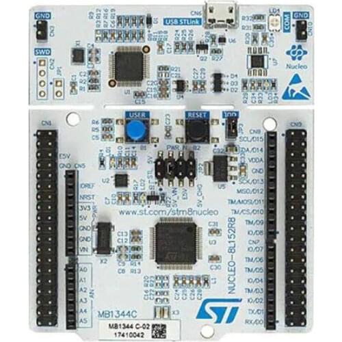 1 pcs x NUCLEO-8L152R8 or NUCLEO-8S208RB Nucleo development board with STM8L152R8 or STM8S208RBT6 MCU