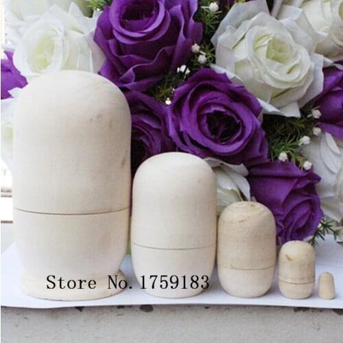 10 sets of Russian Nesting Dolls ,Matryoshka Wood a set of is 5pcs Unpainted High-quality basswood made Toy Handicraft DIY, GH05