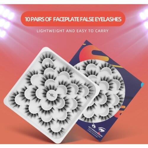 10 Pairs 3D Faux Mink Lashes Fluffy Soft Wispy Natural long False Eyelashes Curly Free Lashes Wholesale Item