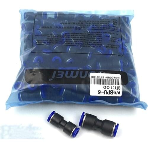 100PCS pneumatic connector pu-8 plastic two-way quick connector 4/6/10/12mm windpipe variable diameter quick insert PG