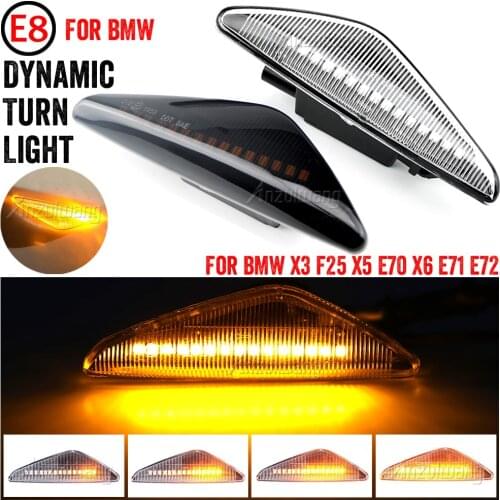 2pcs Flowing Turn Signal Light Dynamic LED Side Marker Side Indicator For BMW X5 E70 X6 E71 E72 X3 F25