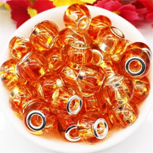 20Pcs 16mm Big Size Flower European Glass Beads Silver Plated Core Fit Pandora Bracelet Pendant Charm Necklace Women DIY Jewelry