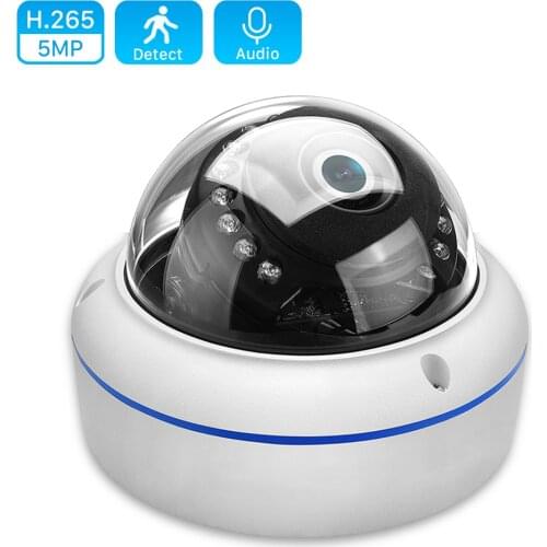 2MP 3MP 5MP Audio H265 IP Camera 2.8mm Vandalproof 48V POE CameraOnvif P2P Motion Detect RTSP Email Alert POE CCTV Dome Camera