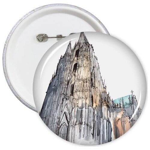 Cologne Cathedral in Cologne Germany Round Pins Badge Button Clothing Decoration Gift 5pcs