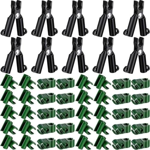 50Pcs Adjustable Plant Trellis Connector Stakes Clip for Gardening Stakes Metal Steel Plant Supports Climbing (8 mm)