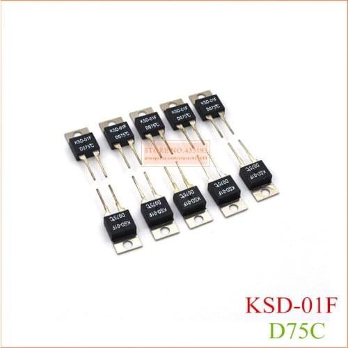 75c Centigrade KSD-01F Temperature switches TO220 Normally open and Normally closed 5pcs/Lot