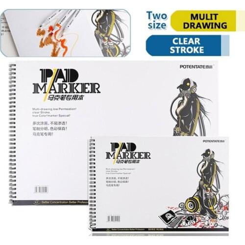 A4/A5 32 Sheets Waterproof Spiral Marker Pads Sketch Book Drawing Stationery