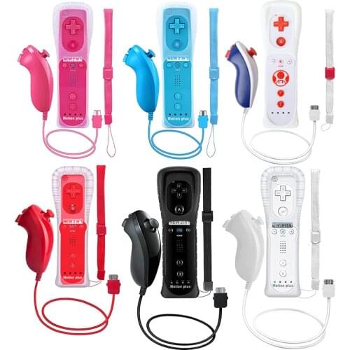 For Nintend Wii Wireless Bluetooth GamePad Remote Controller Joystick +Nunchuck Built-in Motion Plus For Nintendo Wii Games