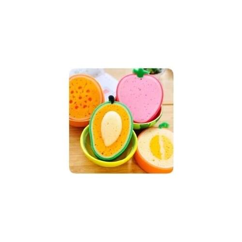 Cheap Creative Fruit Thick Sponge Cloth Strong Decontamination Washing Cloth Washing Towel Non Stick Oil Sponge Kitchen items