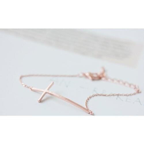 Long Religious Convex Cross Bracelet -- Gold /Silver/Rose Gold 3 colors Free combination