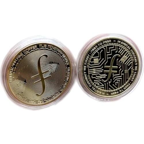 Filecoin We Trust in Digital Currency Gold Plated Commemorative Crypto Coin Cryptocurrency Collectible Great Gift