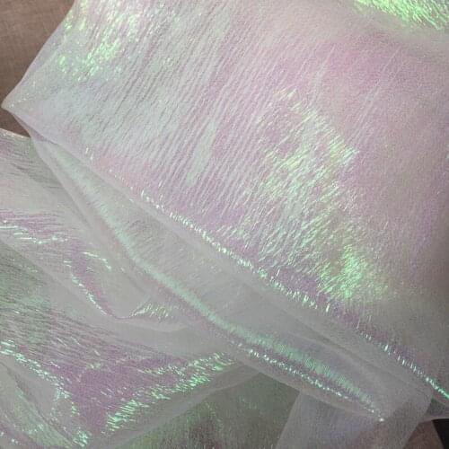 GLace 3Y/Lot Colorful laser pink glitter mesh stretch fabric for dress performance cloth accessories TX1234