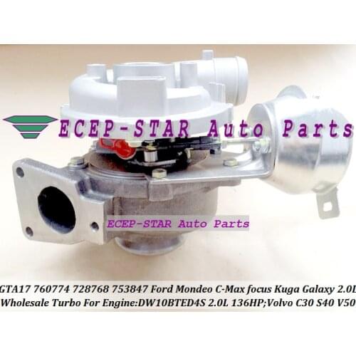 GT1749V 760774 728768-0005 753847-0002 728768 753847 753847-1 753847-2 753847-3 Turbo For Volvo C30 S40 V50 DW10BTED 2.0L