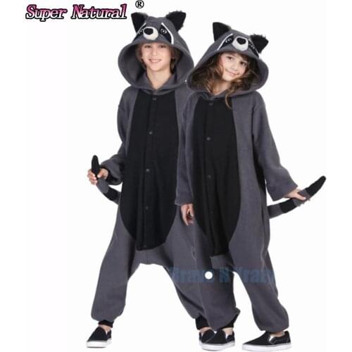 HKSNG Kigurumi Adult Raccoon Onesies Animal Pajamas Gray Racoon Cosplay Costume For Adult Couples Halloween Pijamas