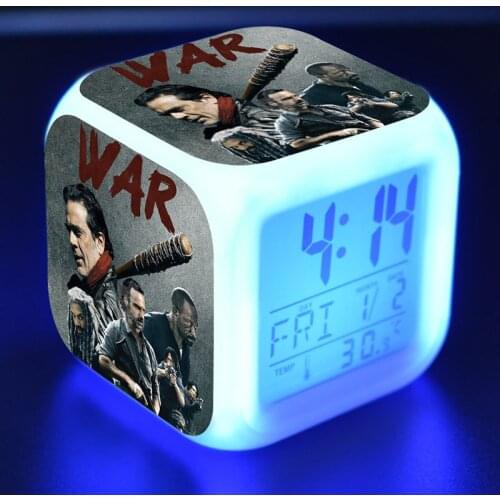 The Walking Dead TV Figure LED Alarm Clock Colorful Flash Changing Touch Light Movie Figurines Walking Dead Dest Decoration Toys
