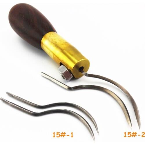 Leather Craft Shoemaker Cobbler Pierce Hole Arc Bent Curved Diamond Needles Awl Tool Set Knife Cutter Punch Chisel Edger Groove