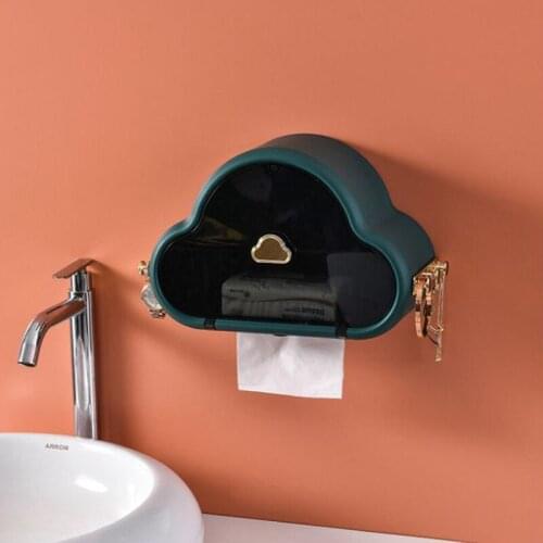 Toilet Tissue Box Cover Bathroom Storage Organizer Paper Holder Multi-function Punch Free Self Adhesive Waterproof Wall Mounted