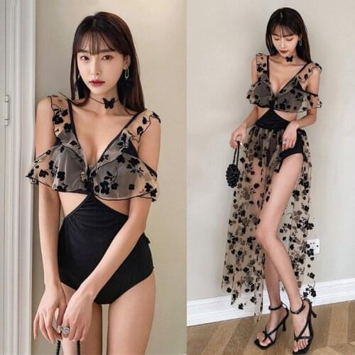 Swimsuit 1 Piece Women 2021 Summer Clothes Suit For Push Up Swimwear New One Slim Cover Beach Skirt Print Polyester Sierra