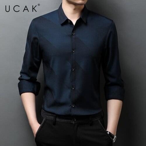 UCAK Brand Autumn Classic Striped Long Sleeve Shirts Men Clothing Fashion Style Streetwear Casual Soft Shirt Clothes Homme U6252