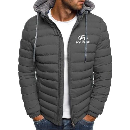 Men 2021 Hyundai Motor Logo Winter Brand New Casual Comfortable Warm Thick Waterproof Jacket Parkas Coat Men New Autumn Outwear