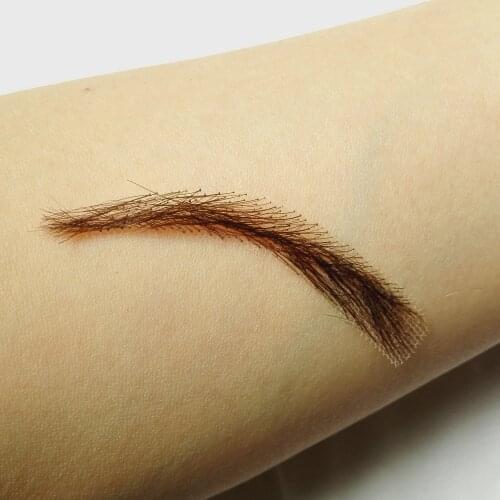 Invisible swiss lace relastic hand made human hair false eyebrow hand made fake eyebrow model 01