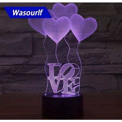3D acrylic night light lamp charging luna light best christmas birthday gift round light free shipping