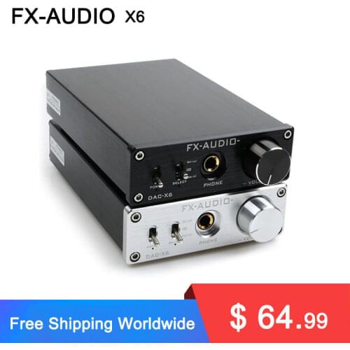 NEW FX-AUDIO DAC-X6 MINI HiFi 2.0 Digital Audio Decoder DAC Input USB/Coaxial/Optical Output RCA/ Amplifier 24Bit/96KHz DC12V