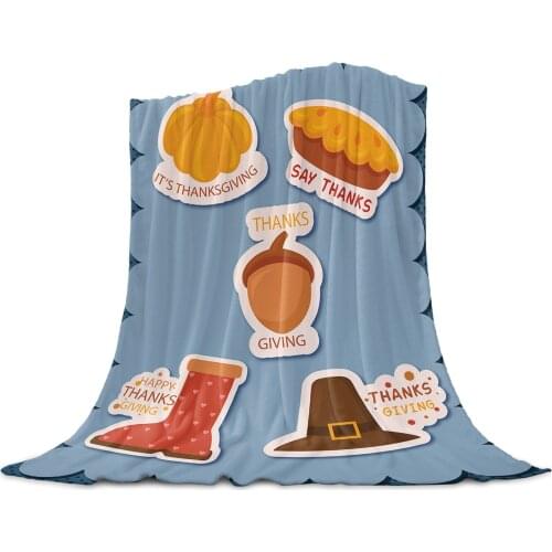 Living Room Sofa Blanket Thanksgiving Pumpkin Cake Children Soft Throw Blanket Travel Airplane Hotel Portable Warm Thin Blanket