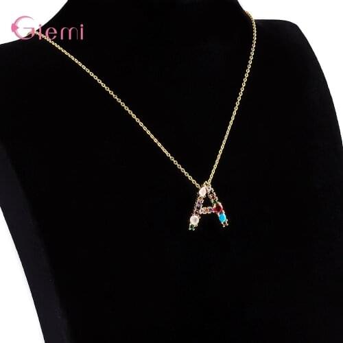 New Arrivals Genuine 925 Sterling Silver Charm Necklace For Women Colorful Crystal Necklace For Women Modern Female Jewelry