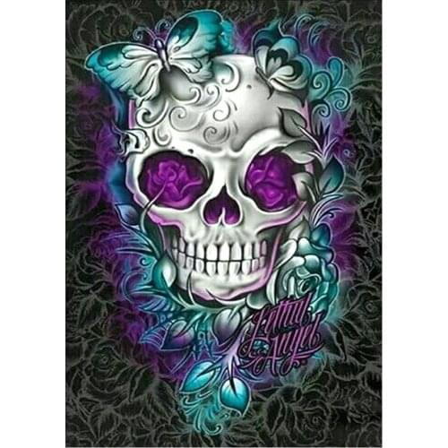 Full round diamond painting Cartoon skull 5D DIY diamond embroidery mosaic landscape art kit home decoration gift