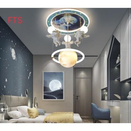Wandering Earth Childrens Room Ceiling Chandelier Astronaut LED Boys and Girls Bedroom Lights Modern Simple Spaceman Lights