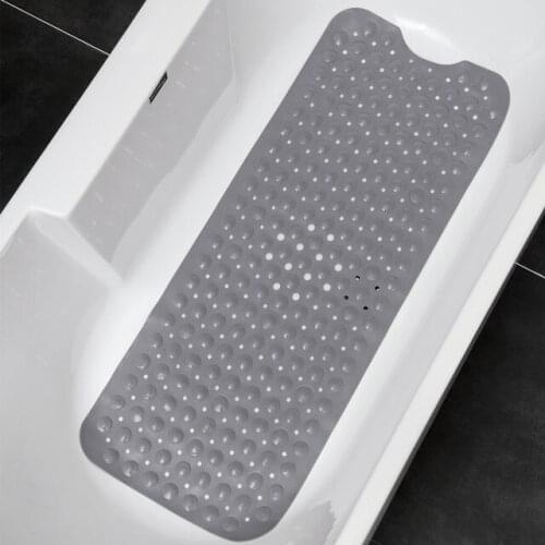 Drop Shipping Solid Rectangle PVC Bath Mat Soft Bathroom Massage Mat Suction Cup Non-slip Bathtub Carpet Bath Shower Mats