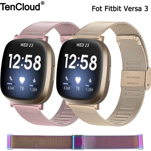 Wrist Strap For Fitbit Versa 3 Metal Band For Fitbit Sense Bracelet Replacement Stainless Steel Loop Watch Accessories Belt