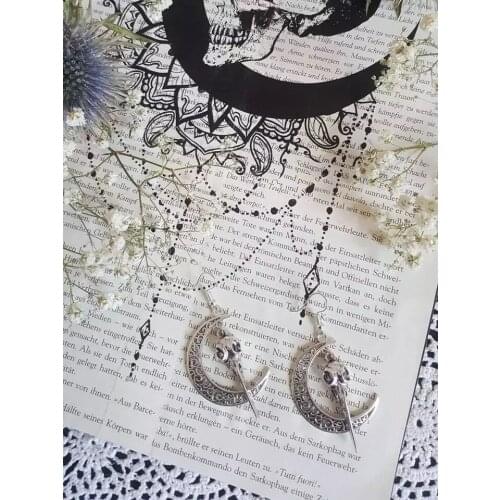 Bird-shaped Skull Pendant Moon Earrings/bird Bone Earrings Jewelry Ladies Earrings