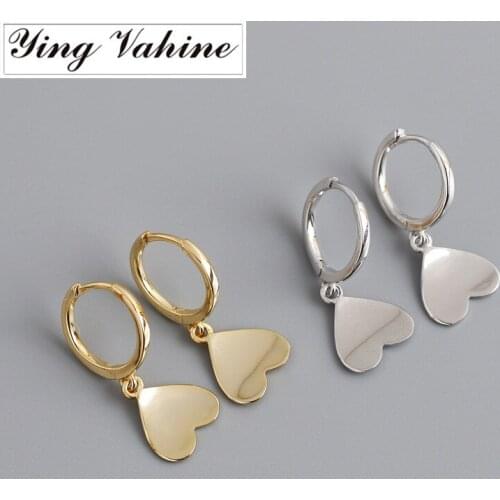 Ying Vahine 100% 925 Sterling Silver Heart-shaped Pendant Stud Earrings for Women