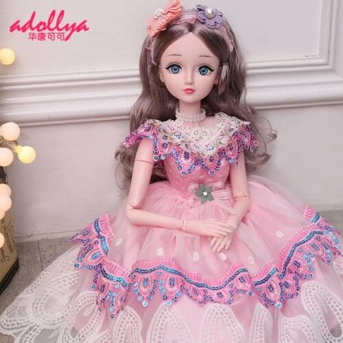 Adollya 60cm BJD Doll Princess Eyes Can Blink BJD Jointed Doll 1/3 Dolls for Girls Gift With 12 Sets of Clothes and Accessories