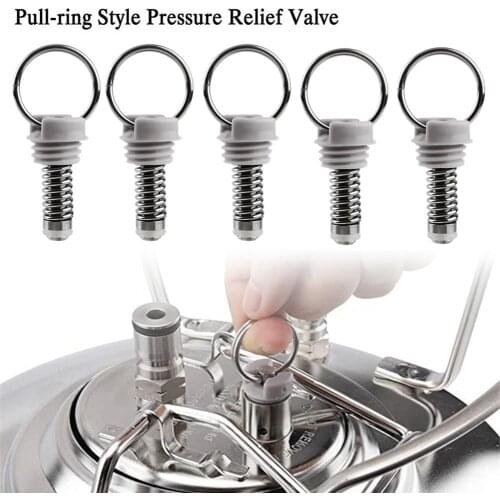 5Pcs Stainless Steel Ball Lock Keg Pressure Relief Valve Beer Brewing Accessory Usethis pressure relief valve to replace missing