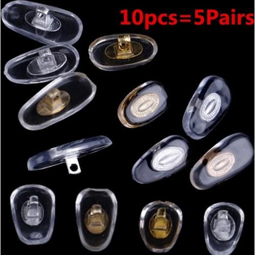 10pcs=5Pairs Silicone Screw On Nose Pads Brace Support For Glasses Sunglasses Support Nose Pads Eyewear Accessories S/L Size